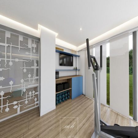 Aménagement d'une salle de fitness privée à Salon-de-Provence par MH DECO