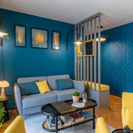 Aménagement d'un séjour dans un appartement de Montrouge par MH DECO