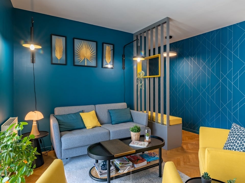 Aménagement d'un séjour dans un appartement de Montrouge par MH DECO