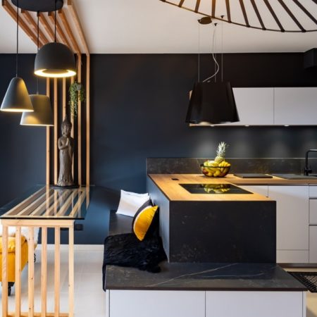 Design intérieur d'un appartement acheté sur plan à Briançon par Iréné Lopez, décoratrice du réseau MH DECO