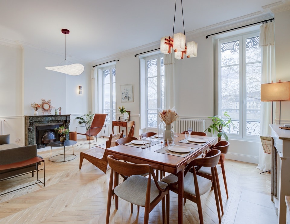 Rénovation intérieure d'un appartement haussmannien à Lyon par MH DECO