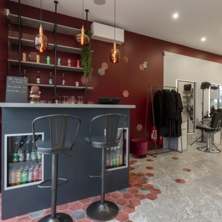 Design intérieur du Comptoir à cheveu par Irène Cosani, MH DECO Brétigny-sur-Orge