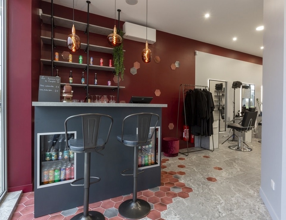 Design intérieur du Comptoir à cheveu par Irène Cosani, MH DECO Brétigny-sur-Orge