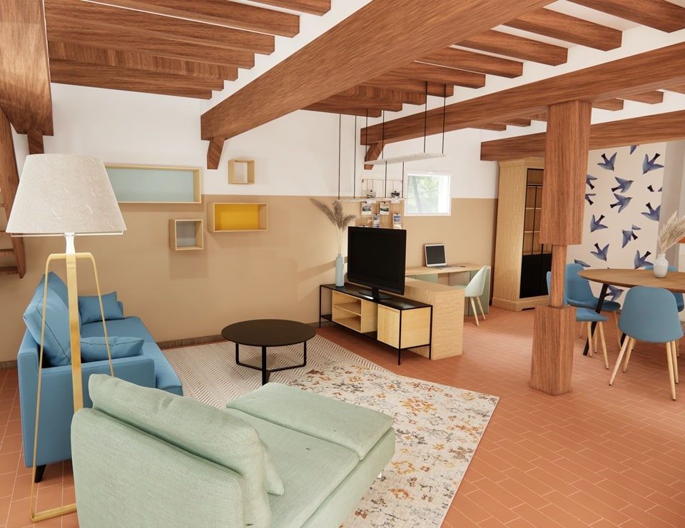 Un séjour restructuré par MH INTERIOR à Tôtes