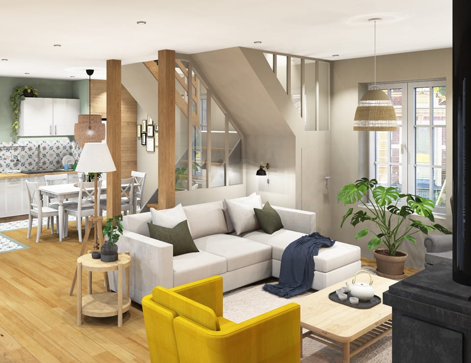 rénovation du rez-de-chaussée d'une maison ancienne en Ille-et-Vilaine par MH INTERIOR