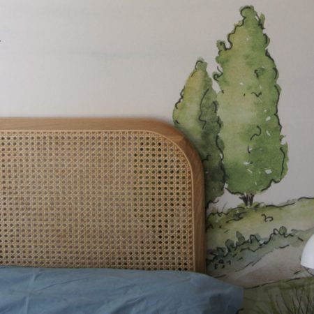 architecte d&rsquo;int&eacute;rieur &agrave; Saint-Prest - suite parentale avec fresque v&eacute;g&eacute;tale MH INTERIOR