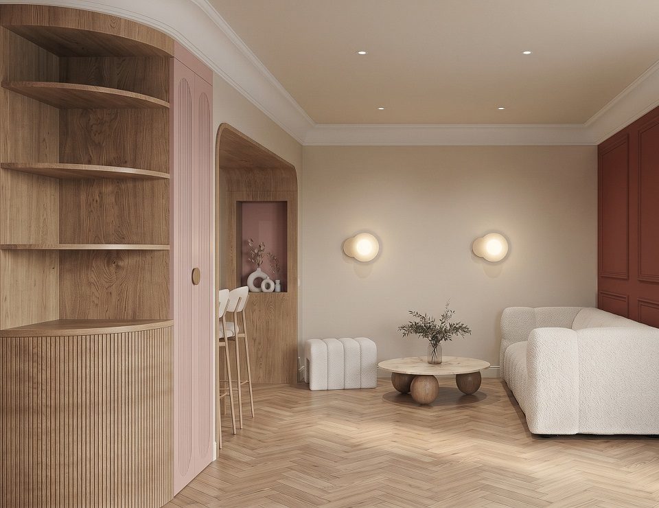 Salon haussmannien contemporain &agrave; Chamb&eacute;ry - Sol&eacute;na Citerne MH INTERIOR